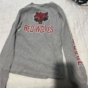 Red Wolves Gray Long Sleeve Shirt